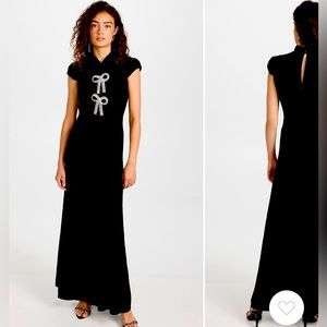 Chic Self Portrait Self-Portrait crepe maxi dress with crystal accent